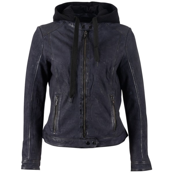 Kurtka skórzana damska Mauritius Granatowa MWAlyka