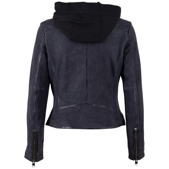 Kurtka skórzana damska Mauritius Granatowa MWAlyka