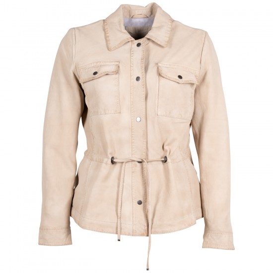 Kurtka skórzana damska Mauritius kość słoniowa MWAmaly