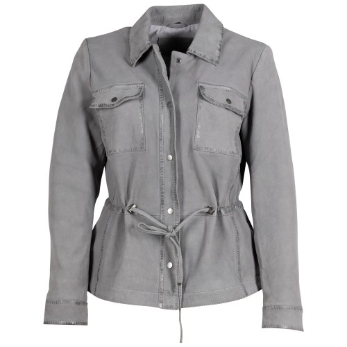 Kurtka skórzana damska Mauritius jasnoszara MWAmaly 