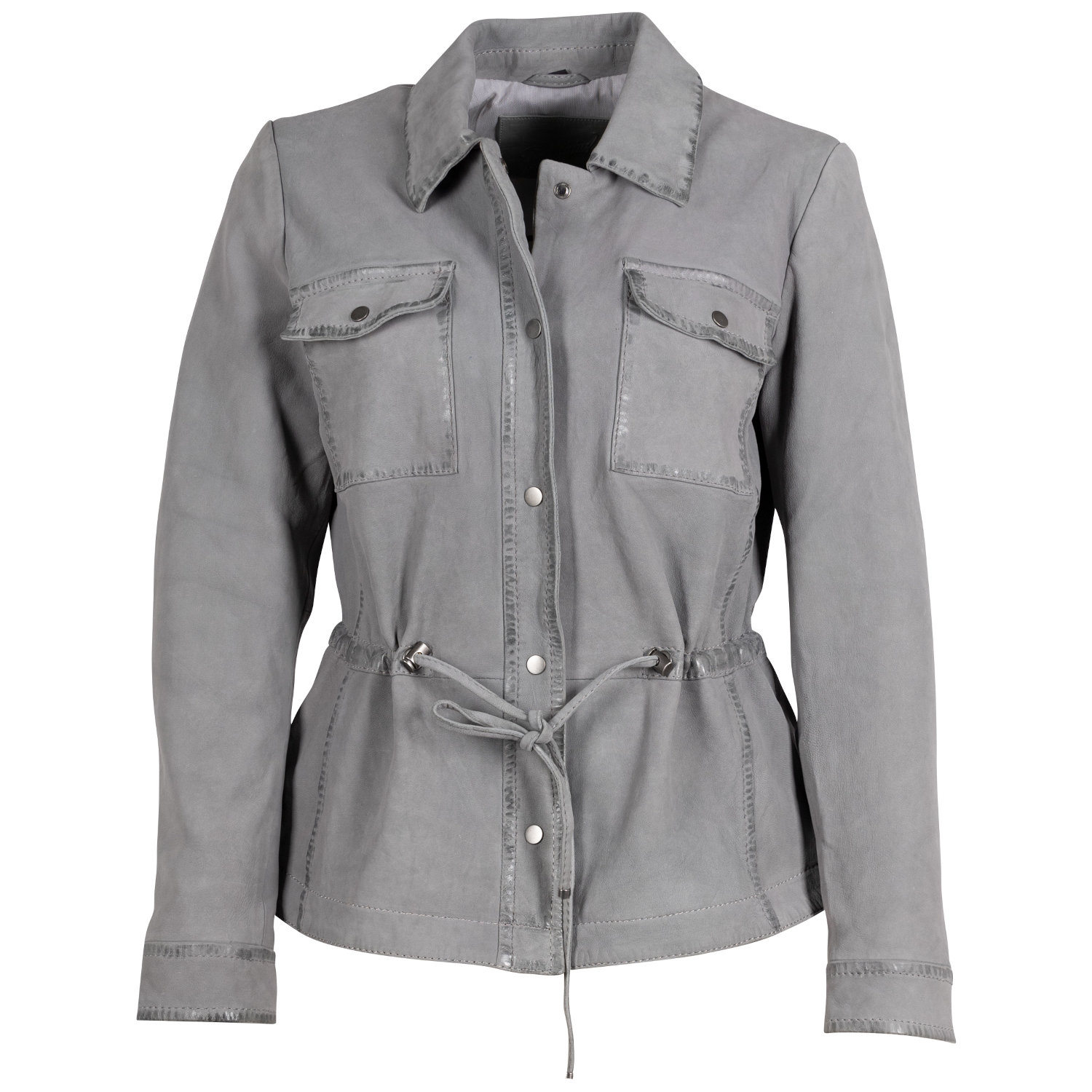 Kurtka skórzana damska Mauritius jasnoszara MWAmaly – Kurtki skórzane