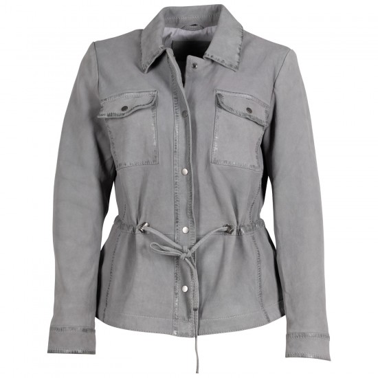 Kurtka skórzana damska Mauritius jasnoszara MWAmaly 