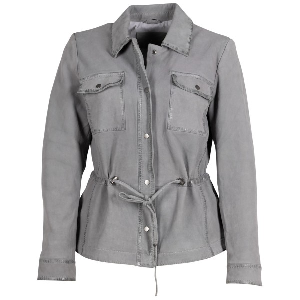 Kurtka skórzana damska Mauritius jasnoszara MWAmaly 