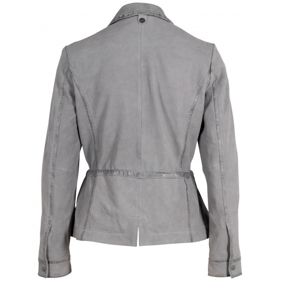 Kurtka skórzana damska Mauritius jasnoszara MWAmaly 