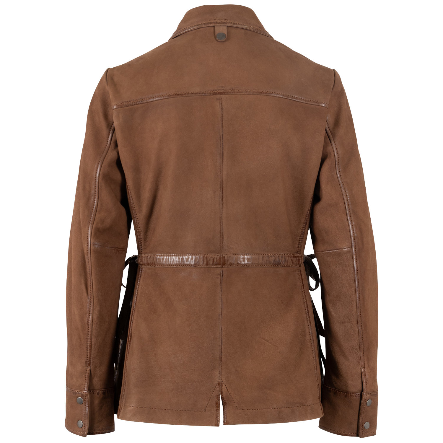 Długa skórzana kurtka damska Mauritius Ciemny koniak MWAmma – Kurtki skórzane