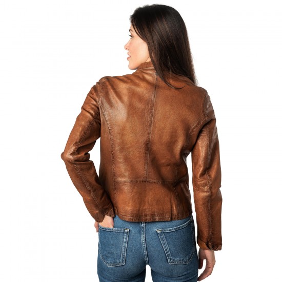 Kurtka skórzana damska Mauritius Cognac MWAndriana