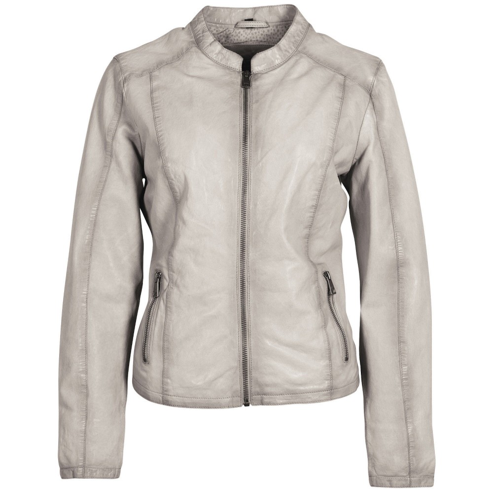 Kurtka skórzana damska Mauritius srebrnoszara MWAndriana - readytowear