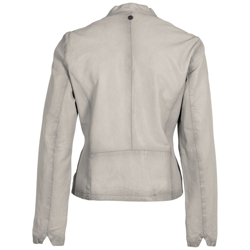 Kurtka skórzana damska Mauritius srebrnoszara MWAndriana - readytowear