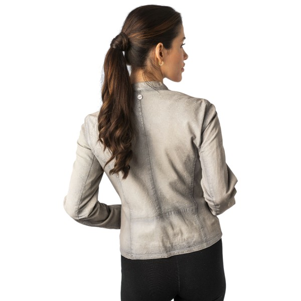 Kurtka skórzana damska Mauritius srebrnoszara MWAndriana Kurtka skórzana damska Mauritius srebrnoszara MWAndriana