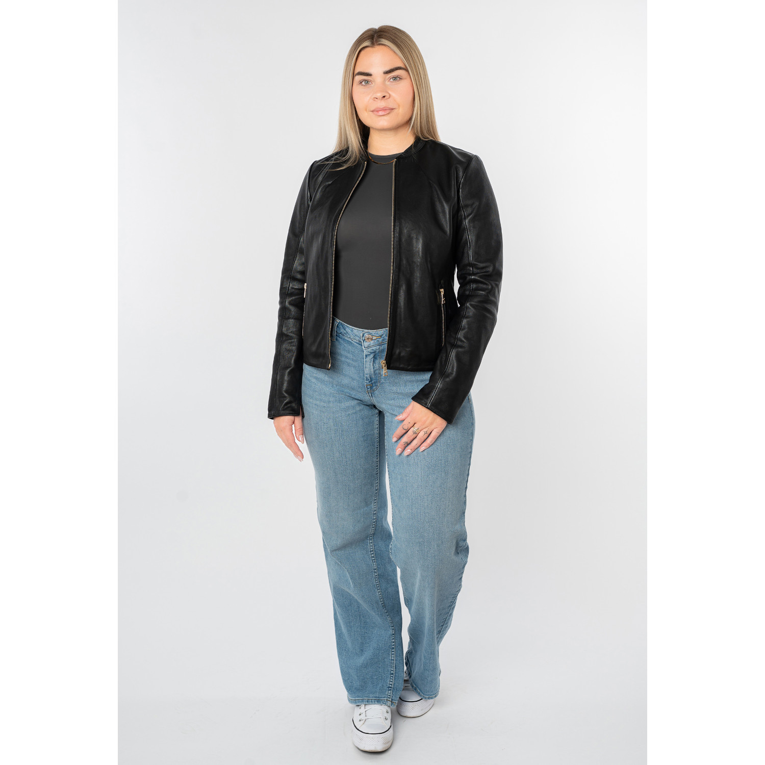 Kurtka skórzana damska Mauritius Czarna MWArmaly – Kurtki skórzane