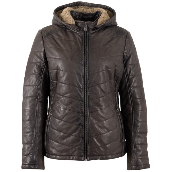 Kurtka skórzana damska Mauritius Ciemnobrązowa MWAurora