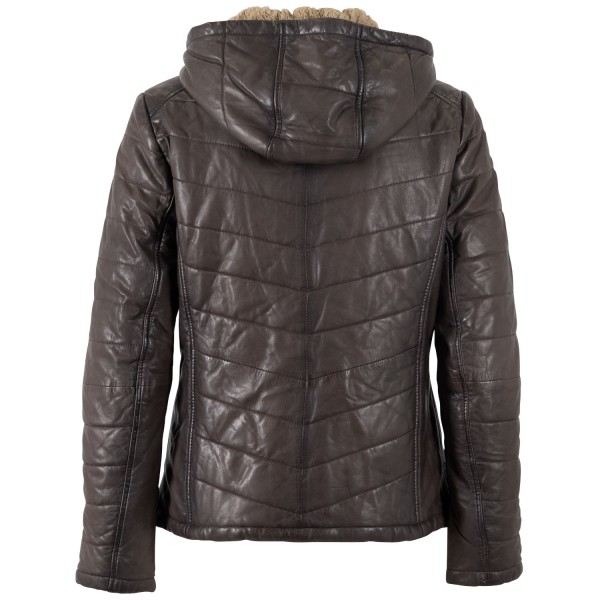 Kurtka skórzana damska Mauritius Ciemnobrązowa MWAurora