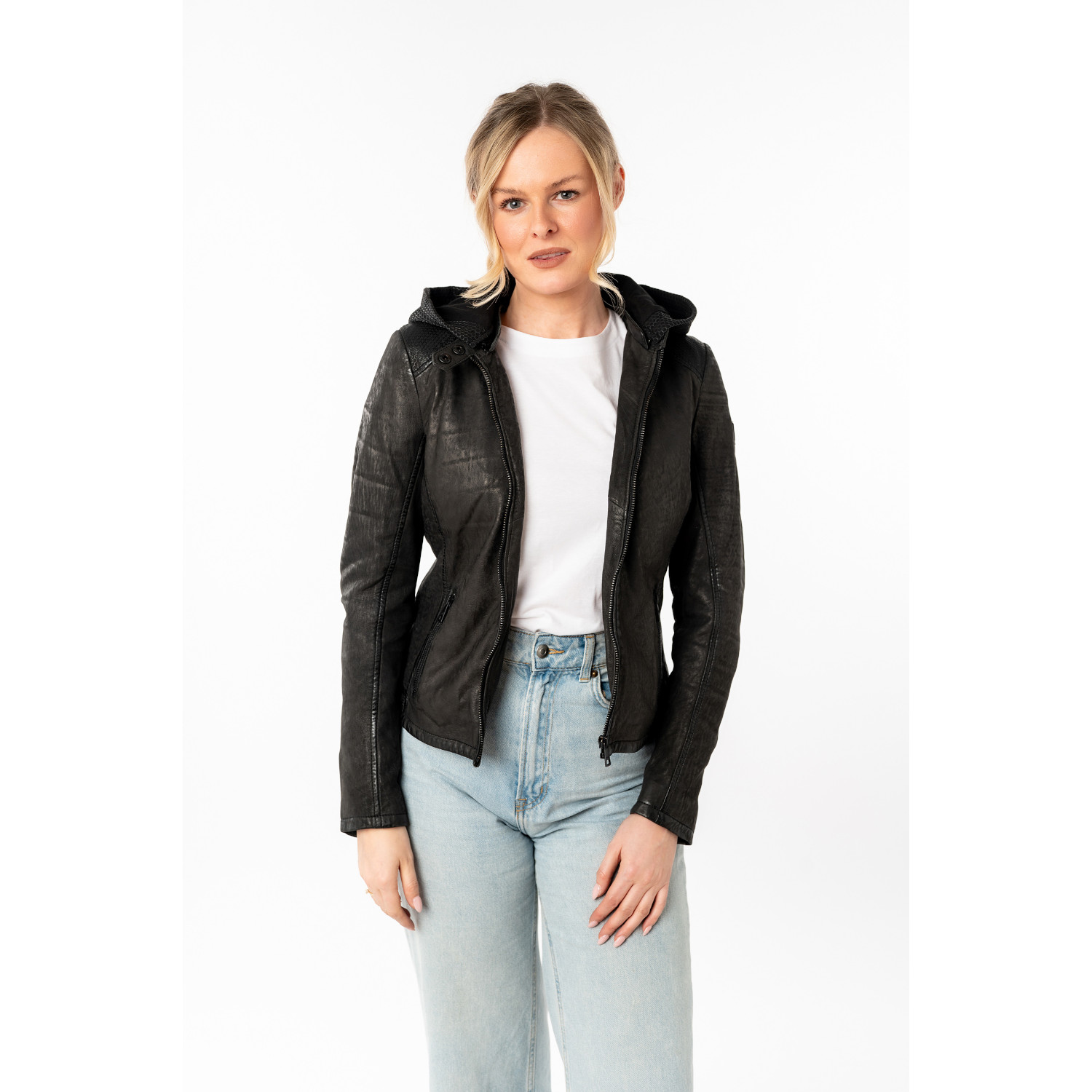 Kurtka skórzana damska Mauritius Czarna MWAydana – Kurtki skórzane