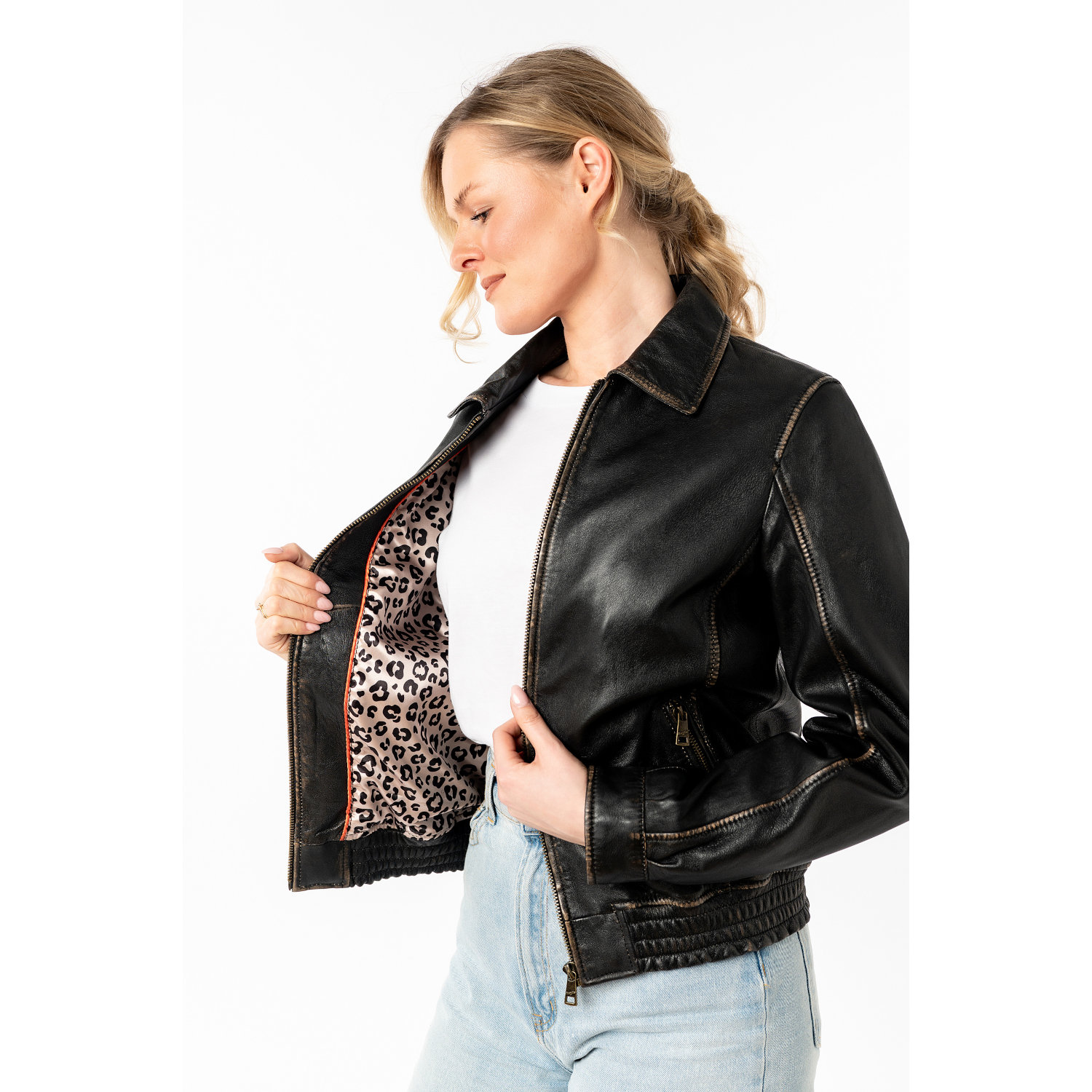 Skórzana Kurtka Damska Mauritius Czarna/Beżowa MWBjanka – Kurtki skórzane Skórzana Kurtka Damska Mauritius Czarna/Beżowa MWBjanka – Kurtki skórzane