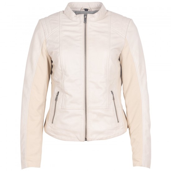 Kurtka skórzana damska Mauritius kość słoniowa MWBylli