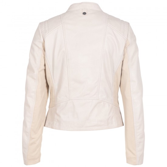 Kurtka skórzana damska Mauritius kość słoniowa MWBylli