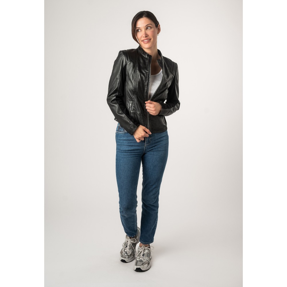 Kurtka skórzana damska Mauritius Czarna MWBylli - readytowear