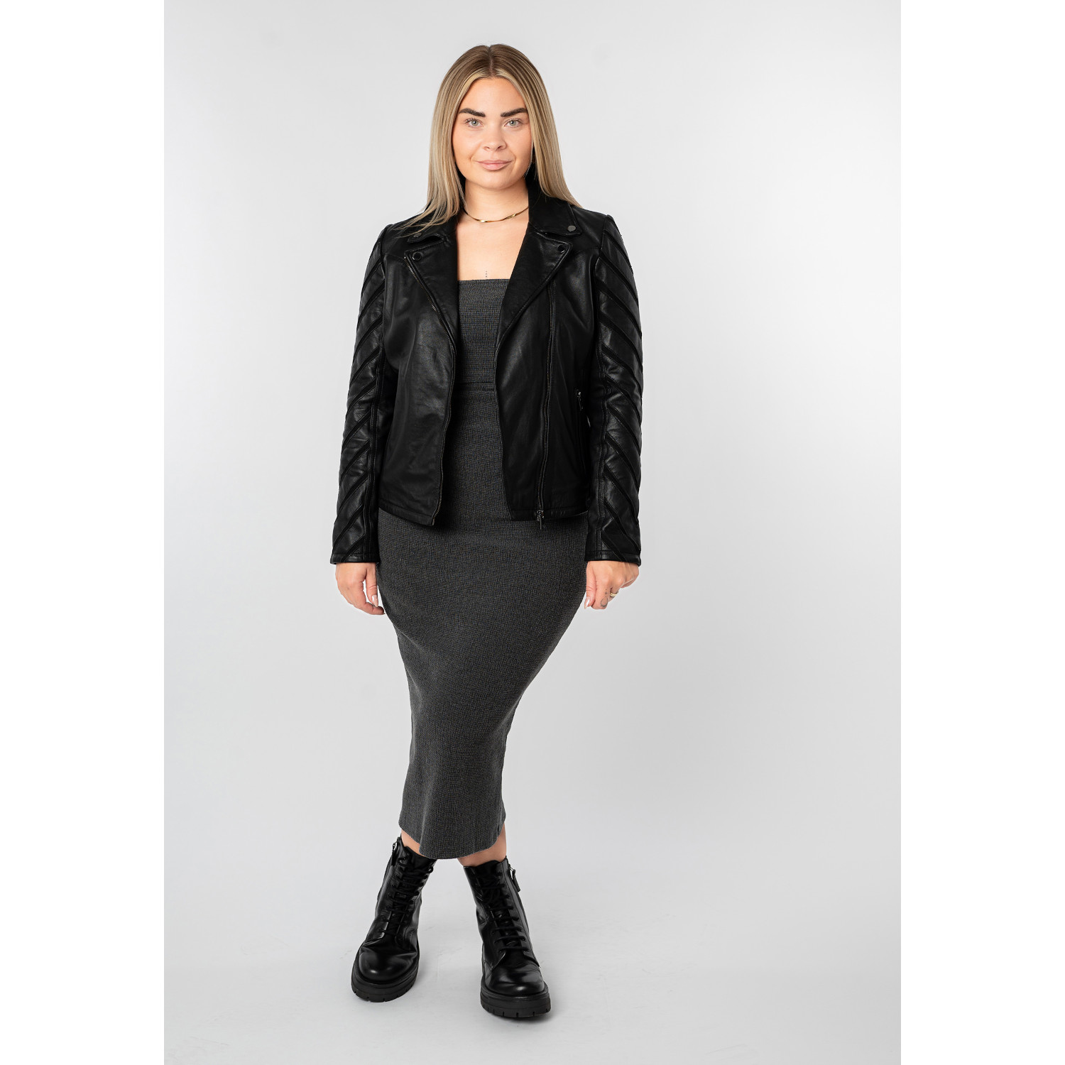Kurtka skórzana damska Mauritius Czarna MWCady – Kurtki skórzane