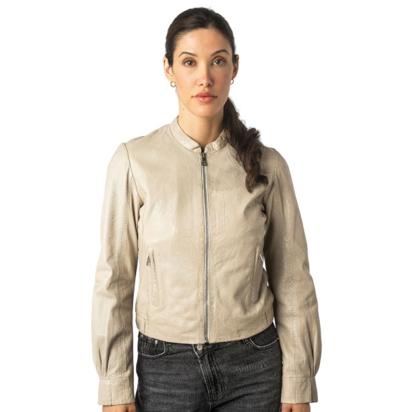 Kurtka skórzana damska Mauritius kość słoniowa MWCandie