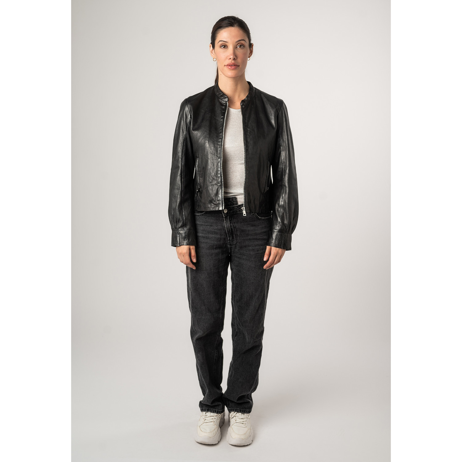 Kurtka skórzana damska Mauritius Czarna MWCandie – Kurtki skórzane