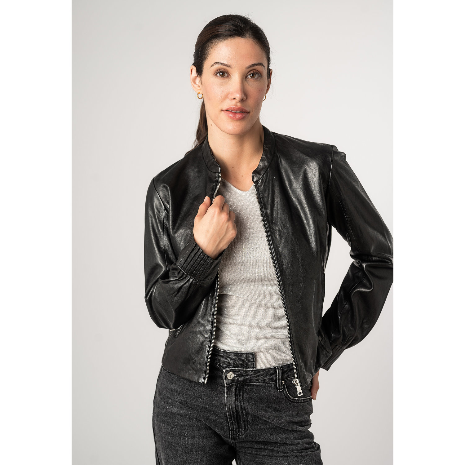 Kurtka skórzana damska Mauritius Czarna MWCandie – Kurtki skórzane