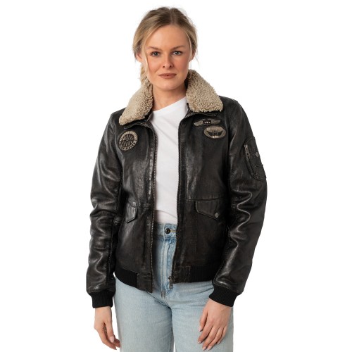 Kurtka skórzana damska Mauritius Czarna Vintage MWCarlene