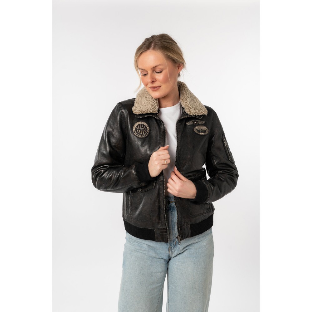 Kurtka skórzana damska Mauritius Czarna Vintage MWCarlene