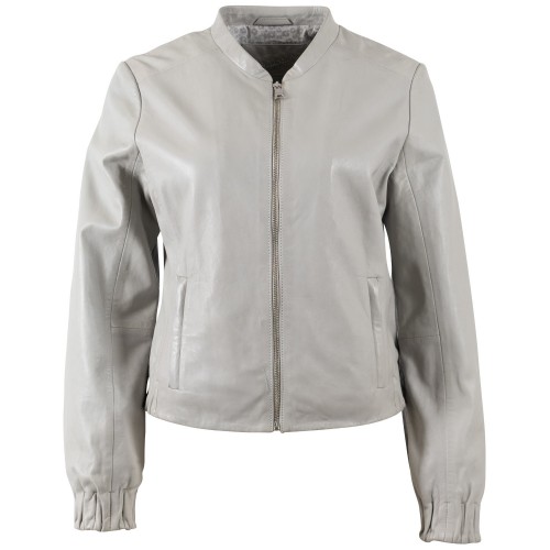 Skórzana Kurtka Damska Mauritius Srebrnoszara MWCassie