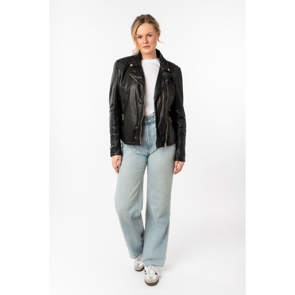 Kurtka skórzana damska Mauritius Czarna MWChlara - readytowear
