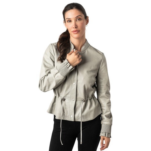 Kurtka skórzana damska Mauritius srebrnoszara MWEbelle