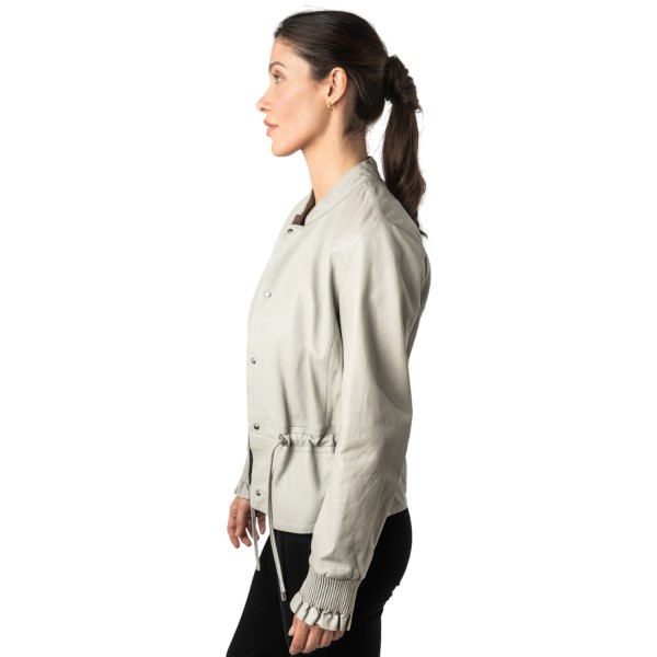 Kurtka skórzana damska Mauritius srebrnoszara MWEbelle