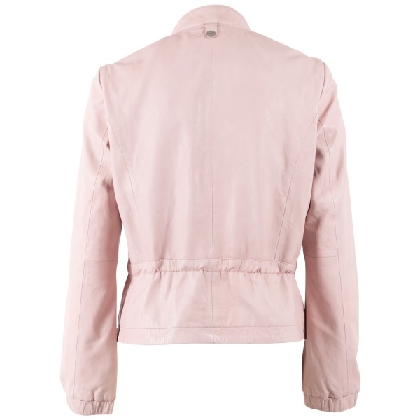 Damska krótka skórzana kurtka Mauritius Dusty Pink MWEliz