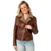 Kurtka skórzana damska Mauritius Ciemny koniak MWElora – Kurtki zimowe