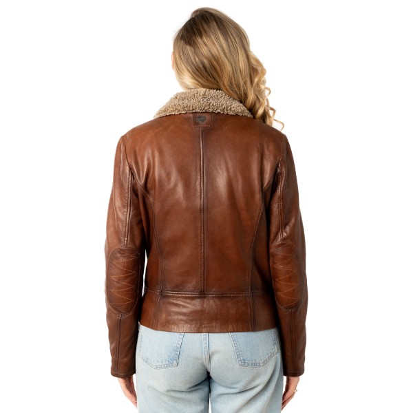 Kurtka skórzana damska Mauritius Ciemny koniak MWElora