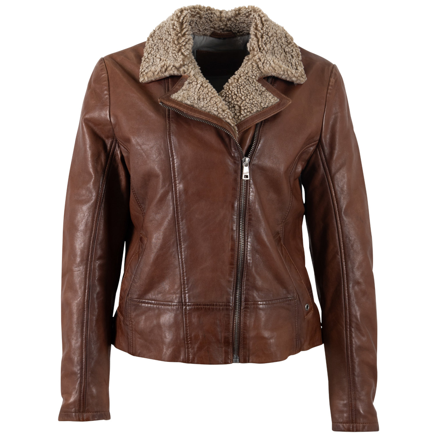 Kurtka skórzana damska Mauritius Ciemny koniak MWElora – Kurtki zimowe