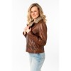 Kurtka skórzana damska Mauritius Ciemny koniak MWElora – Kurtki zimowe