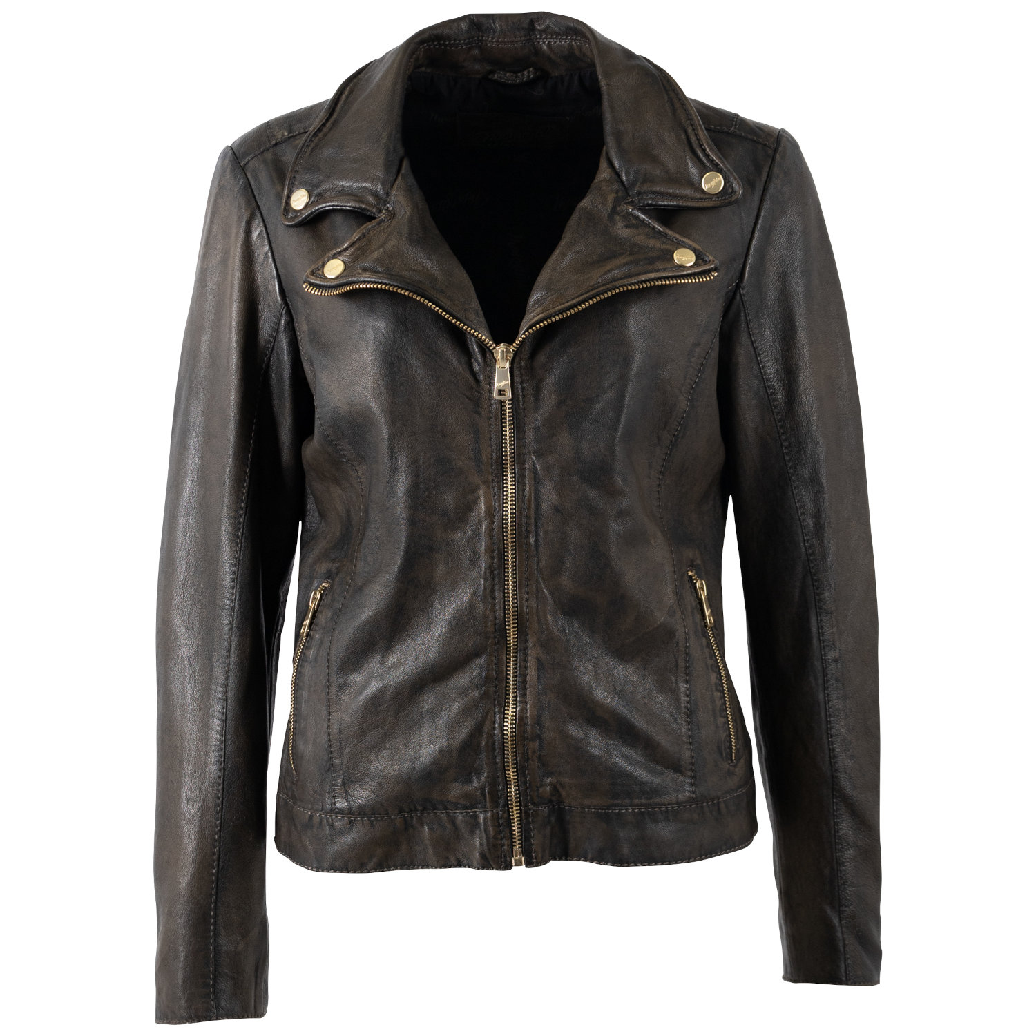 Kurtka skórzana damska Mauritius Antyczna czerń MWEvina – Kurtki skórzane