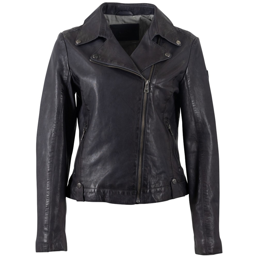 Kurtka skórzana damska Mauritius Ciemnogranatowa MWFarah