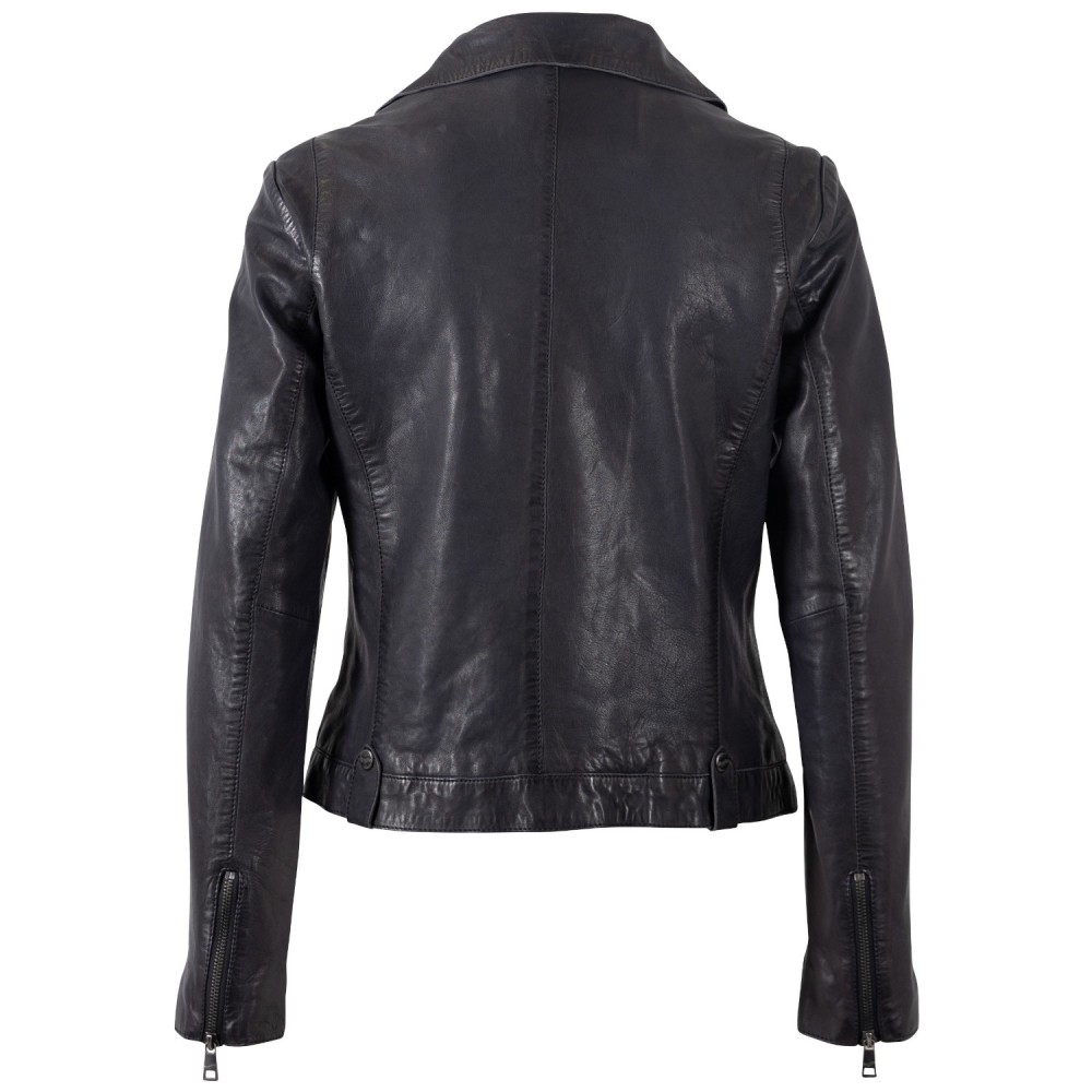 Kurtka skórzana damska Mauritius Ciemnogranatowa MWFarah