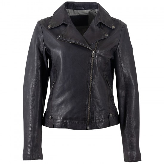 Kurtka skórzana damska Mauritius Ciemnogranatowa MWFarah