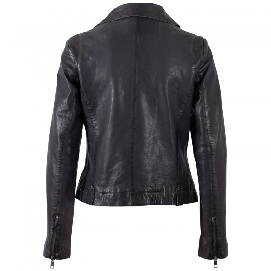 Kurtka skórzana damska Mauritius Ciemnogranatowa MWFarah