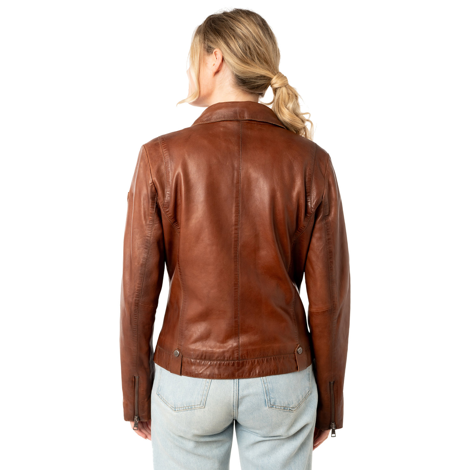 Kurtka skórzana damska Mauritius Ciemny koniak MWFarah – Kurtki skórzane