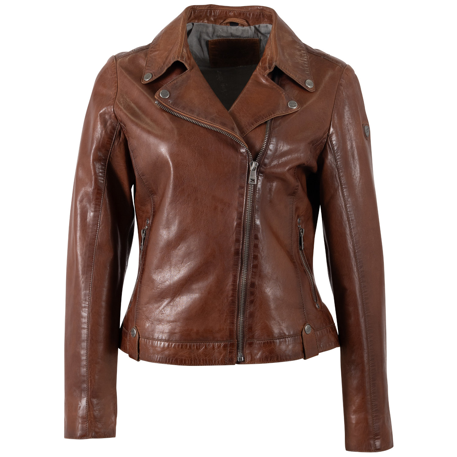 Kurtka skórzana damska Mauritius Ciemny koniak MWFarah – Kurtki skórzane