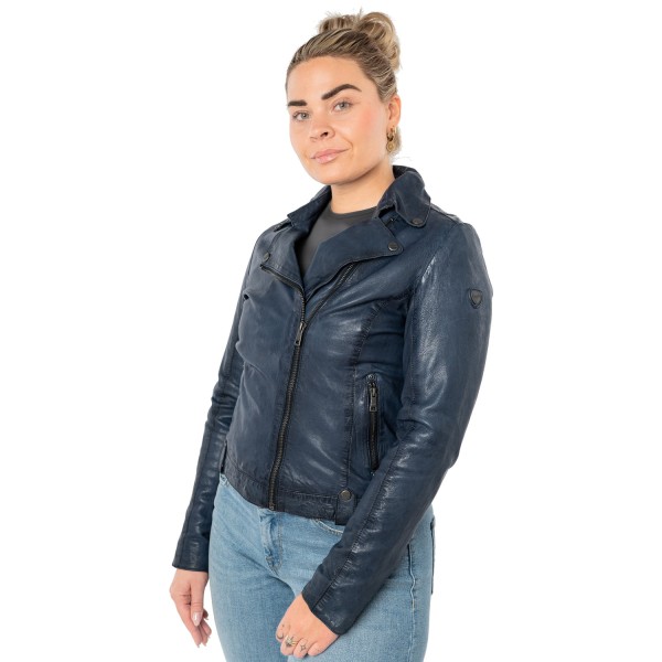 Kurtka skórzana damska Mauritius niebieska MWFarah