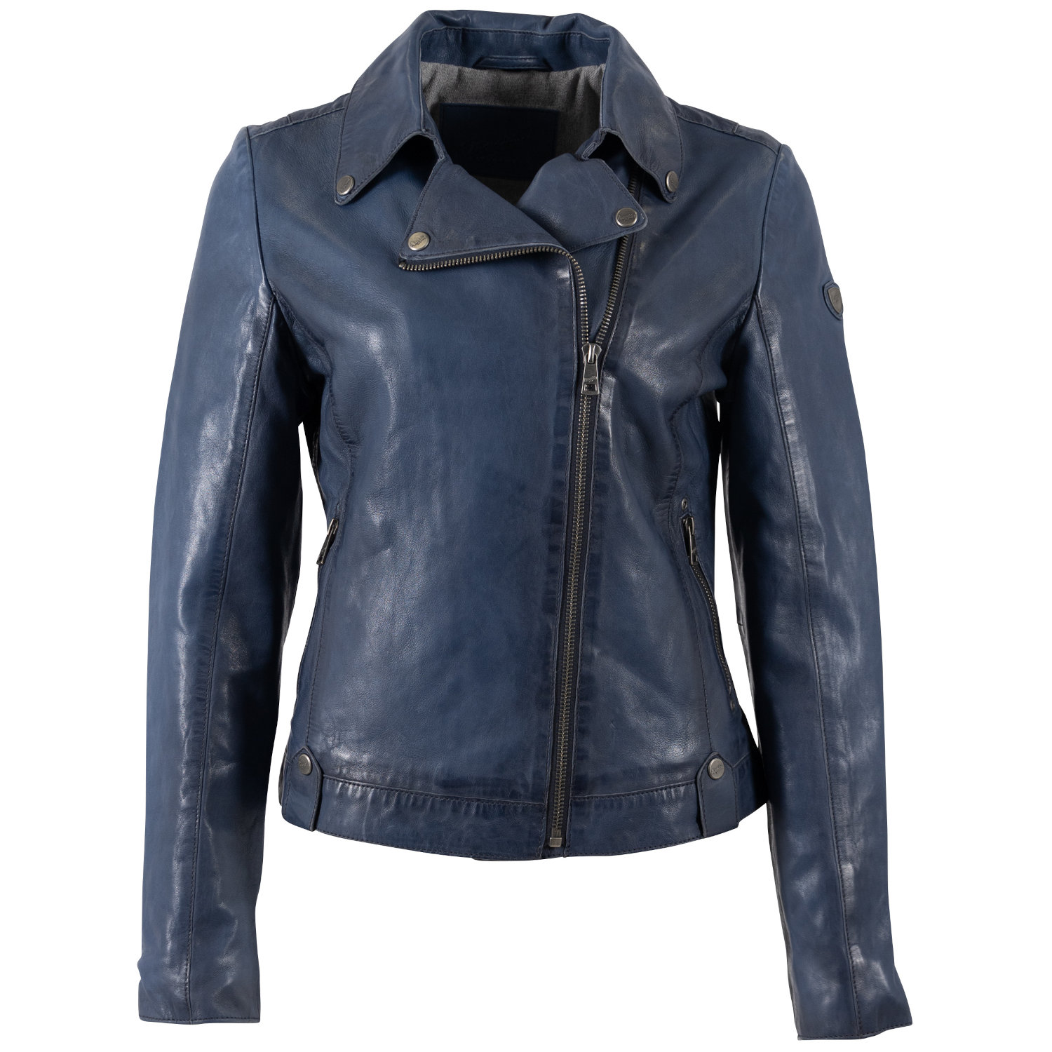 Kurtka skórzana damska Mauritius niebieska MWFarah – Kurtki skórzane