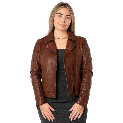 Kurtka skórzana damska Mauritius Cognac MWFarah