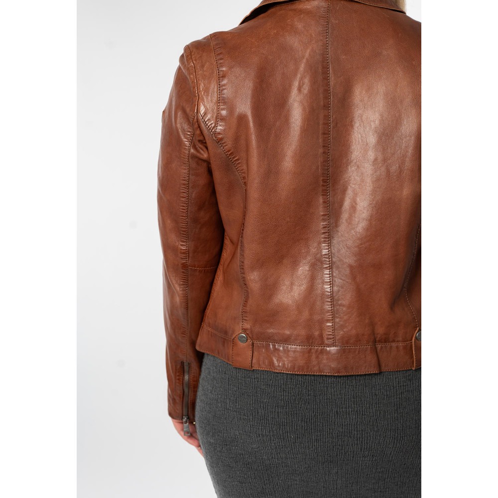 Kurtka skórzana damska Mauritius Cognac MWFarah - readytowear