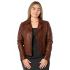 Kurtka skórzana damska Mauritius Cognac MWFarah – Kurtki skórzane