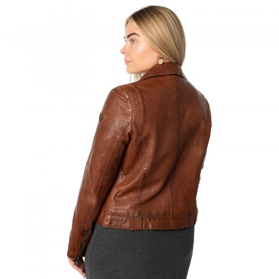 Kurtka skórzana damska Mauritius Cognac MWFarah