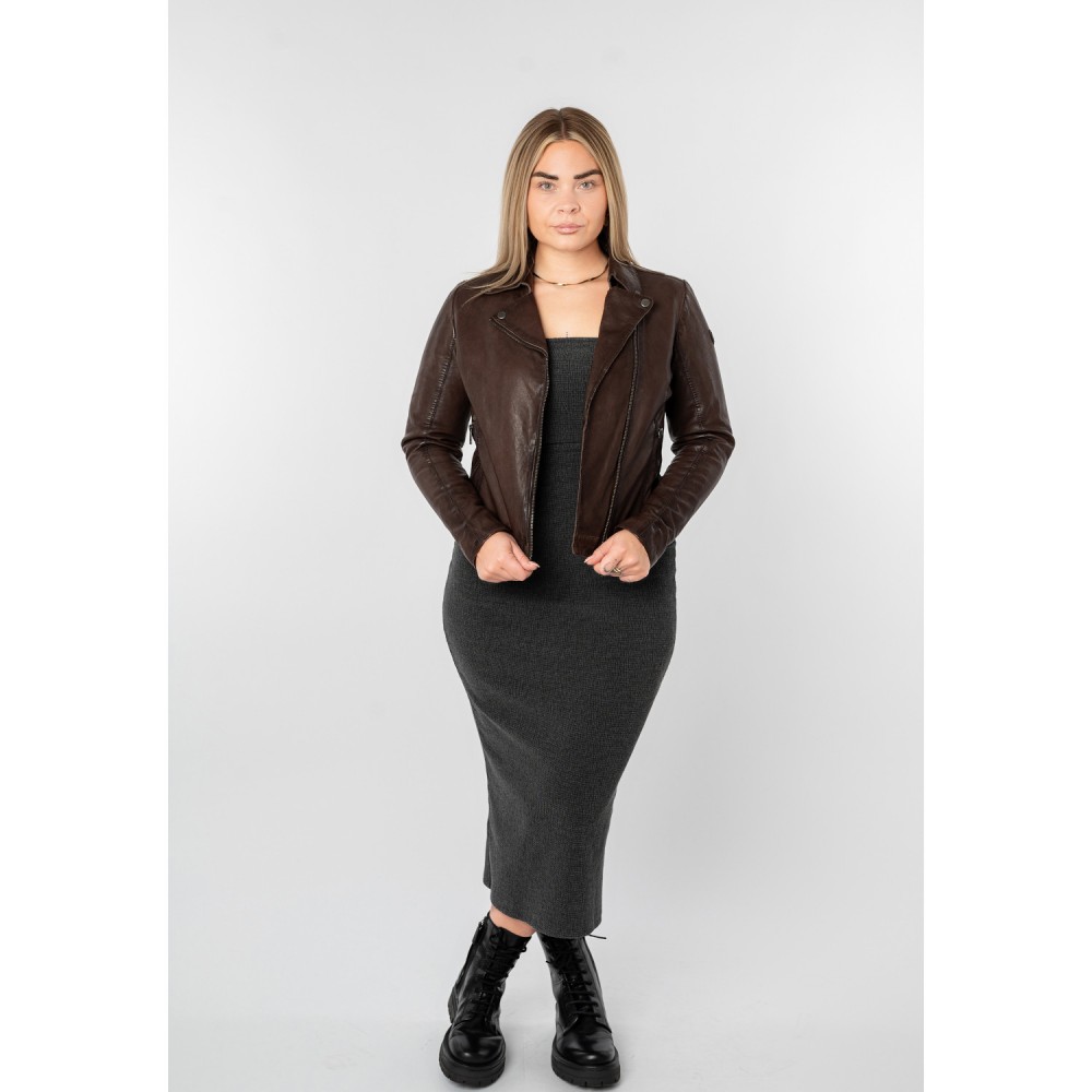 Kurtka skórzana damska Mauritius brązowa MWFarah - readytowear